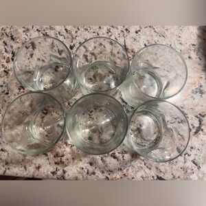 Set of Six Clear Glass cups
